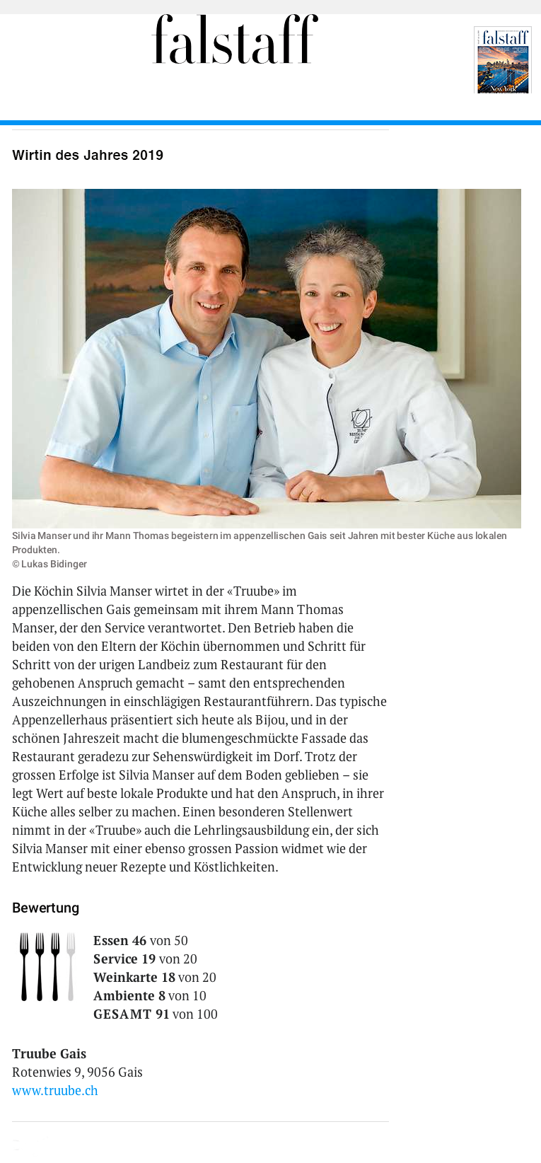 Falstaff Wirtin des Jahres 2019